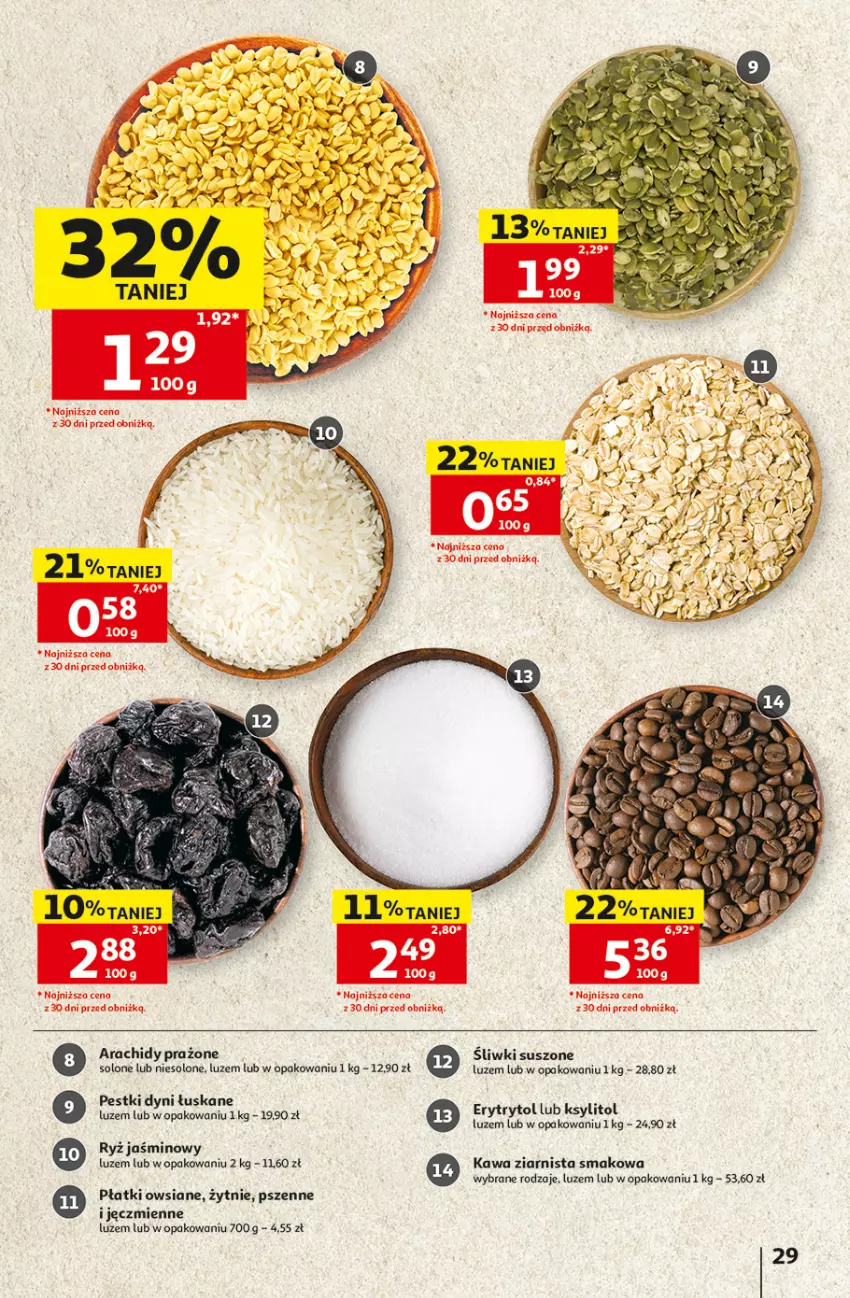 Gazetka promocyjna Auchan - 30 Lat Hipermarket - ważna 03.09 do 09.09.2026 - strona 29 - produkty: Kawa, Kawa ziarnista, Ksylitol, Pestki dyni, Płatki owsiane, Ryż