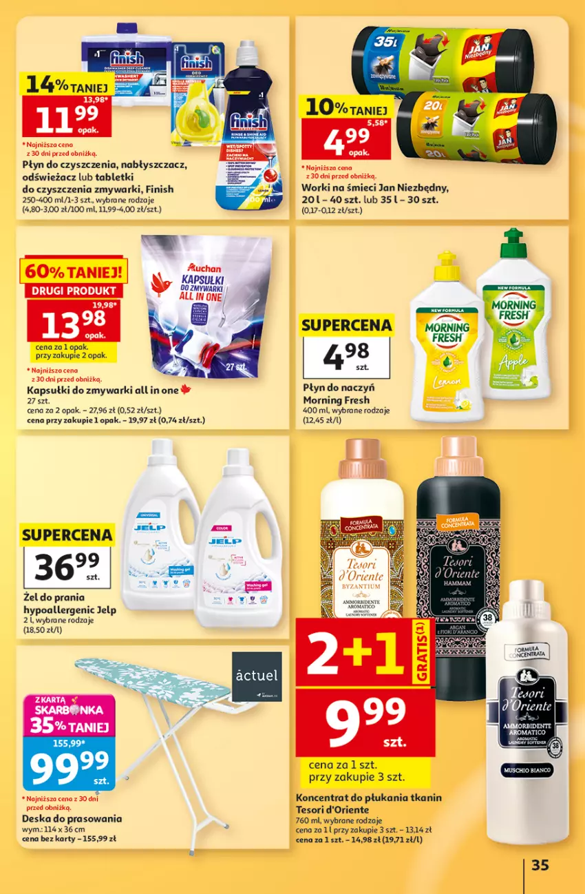 Gazetka promocyjna Auchan - 30 Lat Hipermarket - ważna 03.09 do 09.09.2026 - strona 35 - produkty: Deska do prasowania, Finish, Jan Niezbędny, Mus, Tablet, Worki na śmiec, Worki na śmieci, Zmywarki