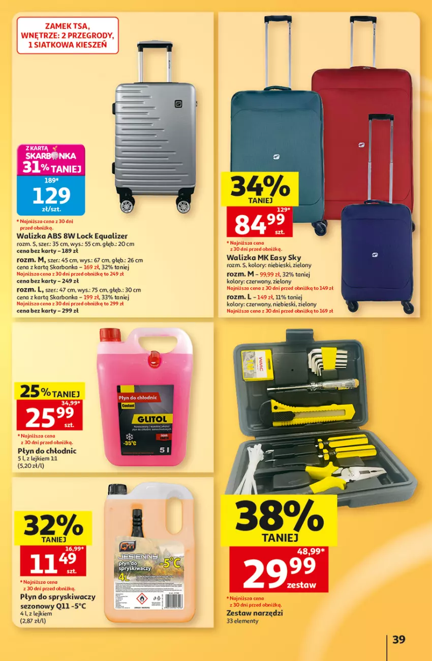 Gazetka promocyjna Auchan - 30 Lat Hipermarket - ważna 03.09 do 09.09.2026 - strona 39 - produkty: Płyn do chłodnic, Płyn do spryskiwaczy, Walizka, Zestaw narzędzi