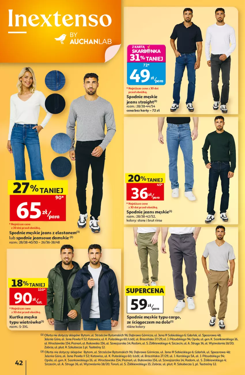 Gazetka promocyjna Auchan - 30 Lat Hipermarket - ważna 03.09 do 09.09.2026 - strona 42 - produkty: Acer, Cars, Kurtka, Sos, Spodnie, Spodnie jeans, Wiatrówka