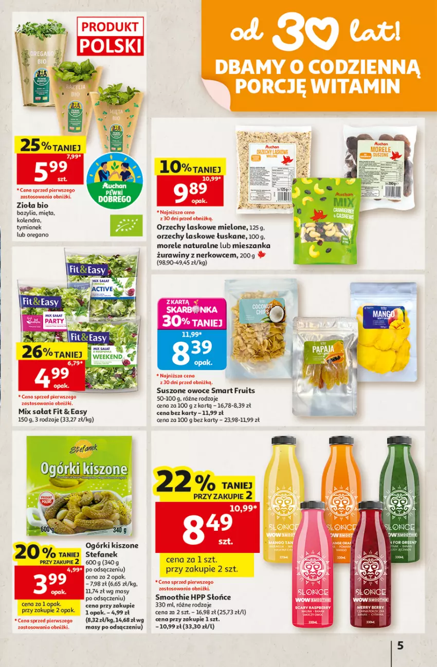 Gazetka promocyjna Auchan - 30 Lat Hipermarket - ważna 03.09 do 09.09.2026 - strona 5 - produkty: Bazyl, Bazylia, Fa, HP, Kolendra, Mięta, Owoce, Sałat, Smoothie