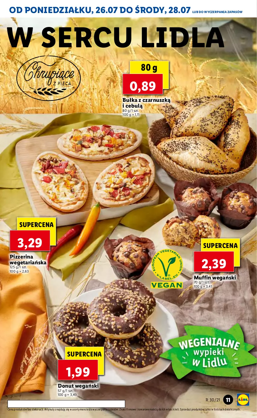 Gazetka promocyjna Lidl - GAZETKA - ważna 26.07 do 28.07.2021 - strona 11 - produkty: Bułka, Donut, Pizzerina, Ser