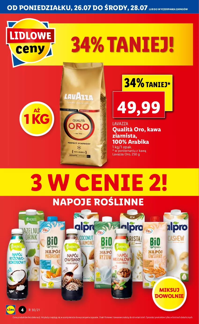 Gazetka promocyjna Lidl - GAZETKA - ważna 26.07 do 28.07.2021 - strona 4 - produkty: Kawa, Lavazza, Napoje, Por