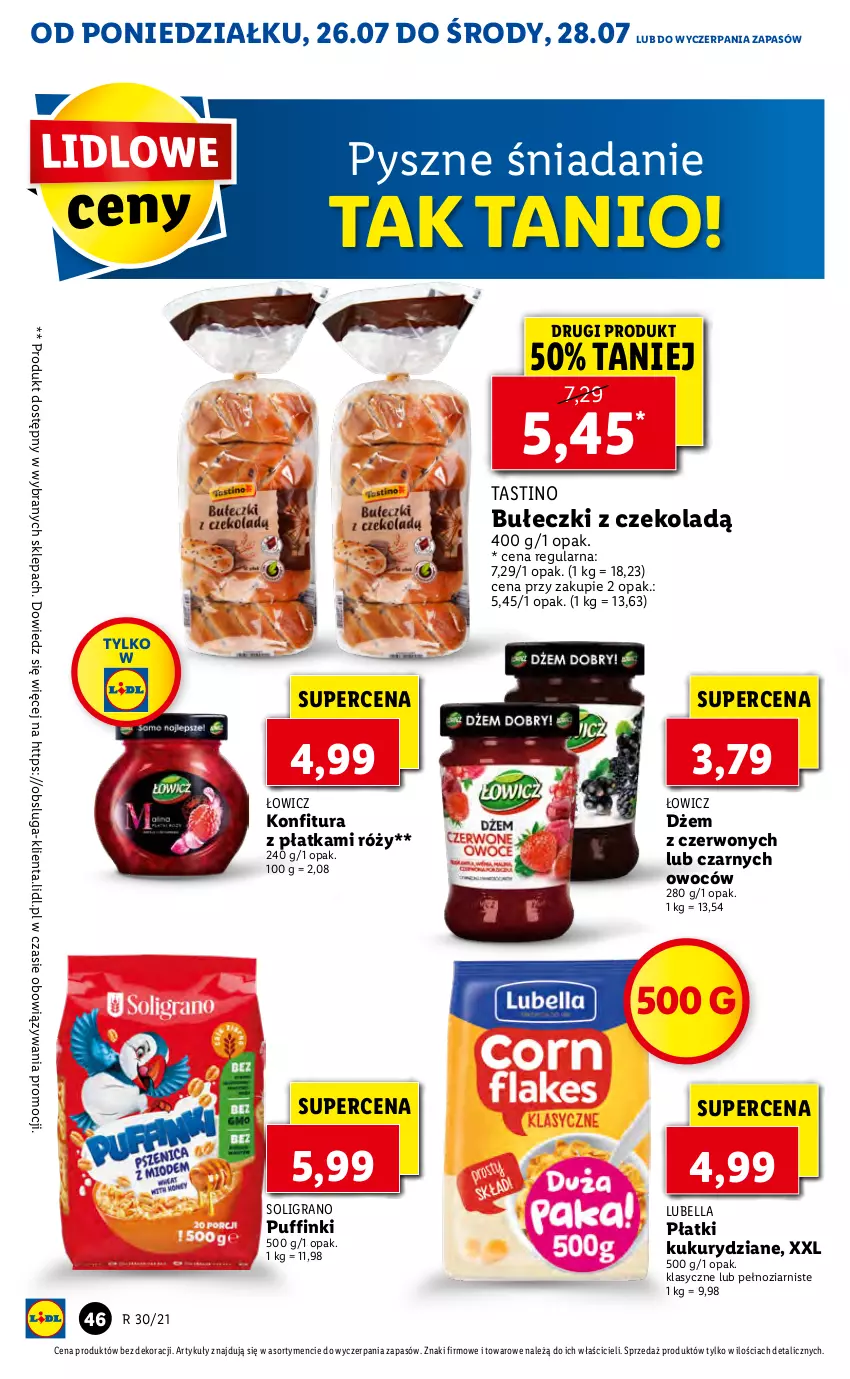 Gazetka promocyjna Lidl - GAZETKA - ważna 26.07 do 28.07.2021 - strona 46 - produkty: Bell, Bella, Bułeczki, Dżem, Gra, Konfitura, Lubella, Puf, Soligrano