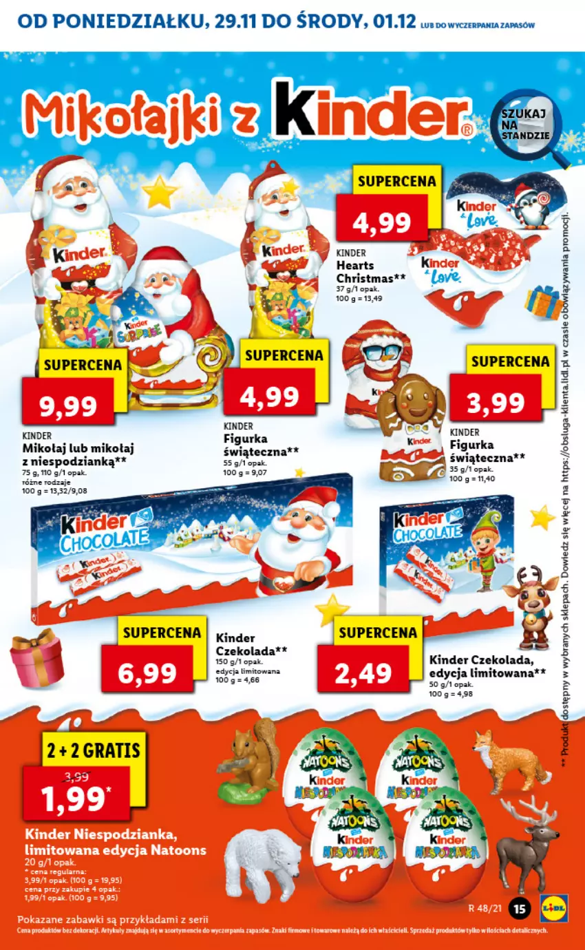 Gazetka promocyjna Lidl - GAZETKA - ważna 29.11 do 01.12.2021 - strona 15 - produkty: Czekolada, Gra, Kinder