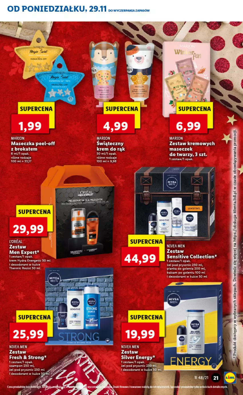 Gazetka promocyjna Lidl - GAZETKA - ważna 29.11 do 01.12.2021 - strona 21 - produkty: Balsam po goleniu, Dezodorant, Fa, Krem do rąk, Nivea, Nivea Men, Szampon