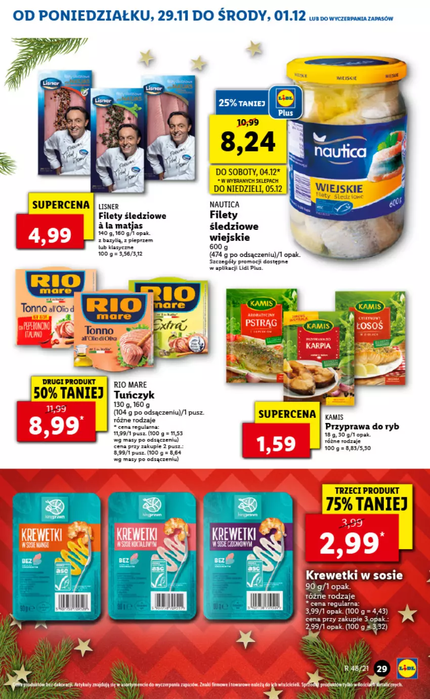 Gazetka promocyjna Lidl - GAZETKA - ważna 29.11 do 01.12.2021 - strona 29 - produkty: Matjas, Pieprz, Rama, Rio Mare, Tuńczyk