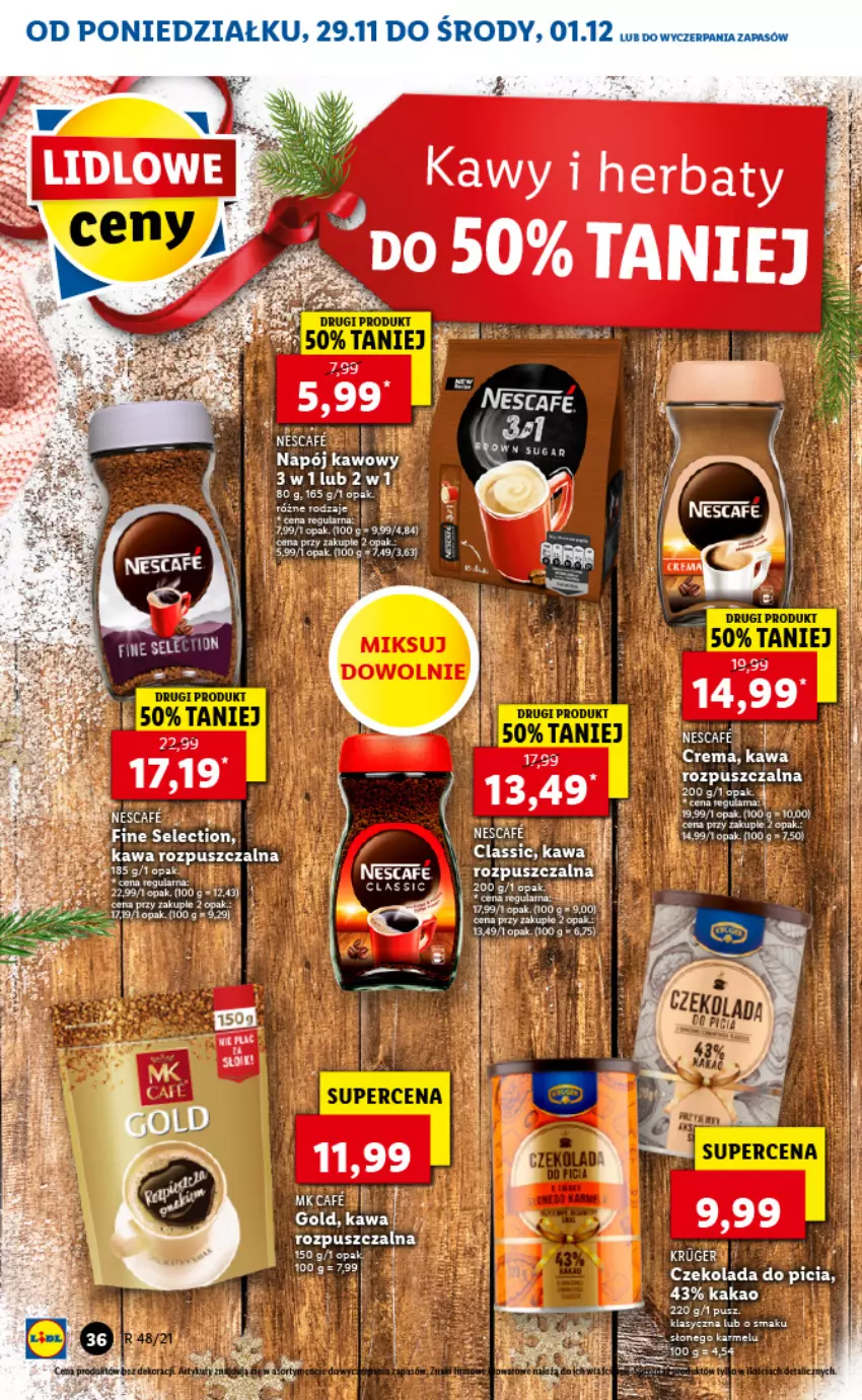 Gazetka promocyjna Lidl - GAZETKA - ważna 29.11 do 01.12.2021 - strona 36 - produkty: Czekolada, Fa, Kakao, Kawa, LG