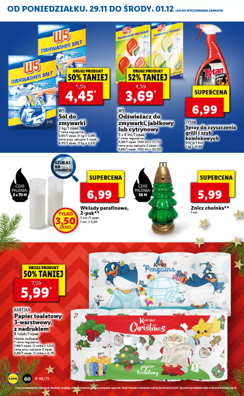 Gazetka promocyjna Lidl - GAZETKA - ważna 29.11 do 01.12.2021 - strona 60 - produkty: Choinka, Inka, Papier, Papier toaletowy, Znicz