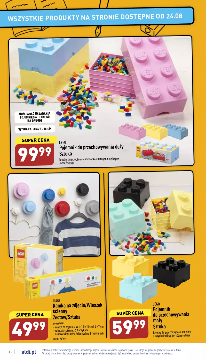 Gazetka promocyjna Aldi - COŚki idą do szkoły, sprawdź gazetkę - ważna 17.08 do 31.08.2022 - strona 12 - produkty: Haczyk, LEGO, Pojemnik, Pojemnik do przechowywania, Ramka, Wieszak