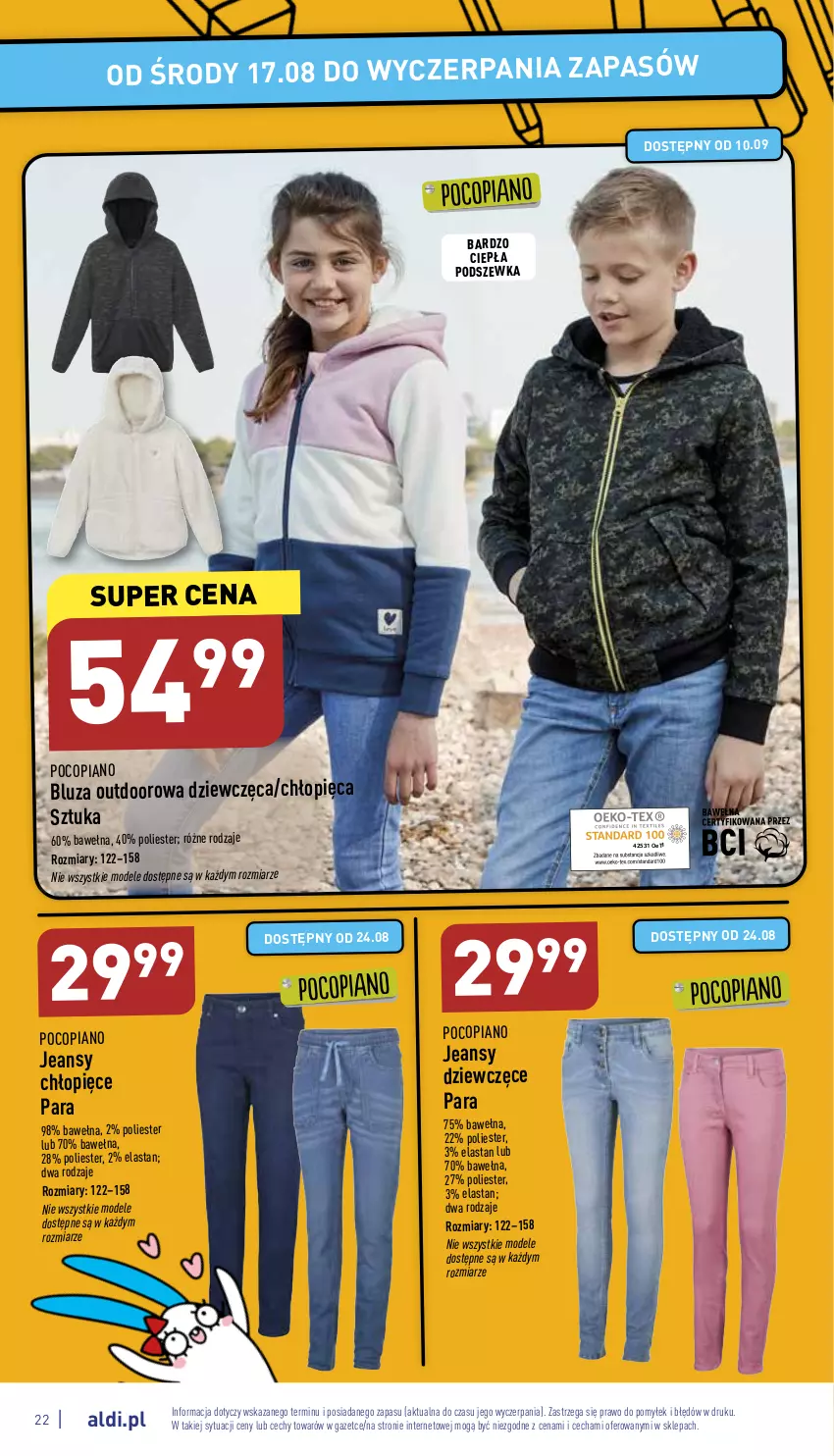 Gazetka promocyjna Aldi - COŚki idą do szkoły, sprawdź gazetkę - ważna 17.08 do 31.08.2022 - strona 22 - produkty: Bluza, Pocopiano, Wełna