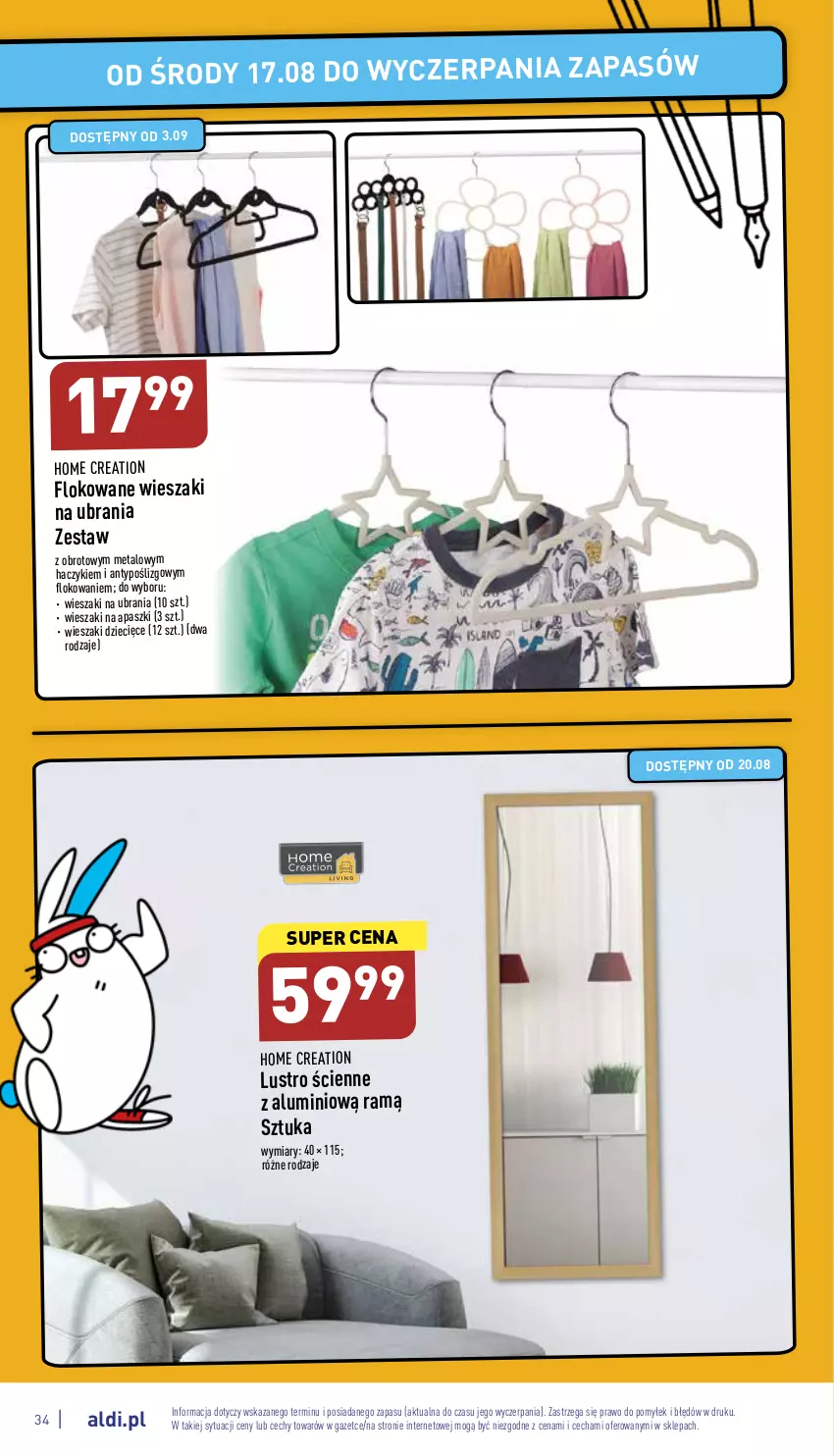 Gazetka promocyjna Aldi - COŚki idą do szkoły, sprawdź gazetkę - ważna 17.08 do 31.08.2022 - strona 34 - produkty: Dzieci, Haczyk, Lustro, Ubrania, Wieszak