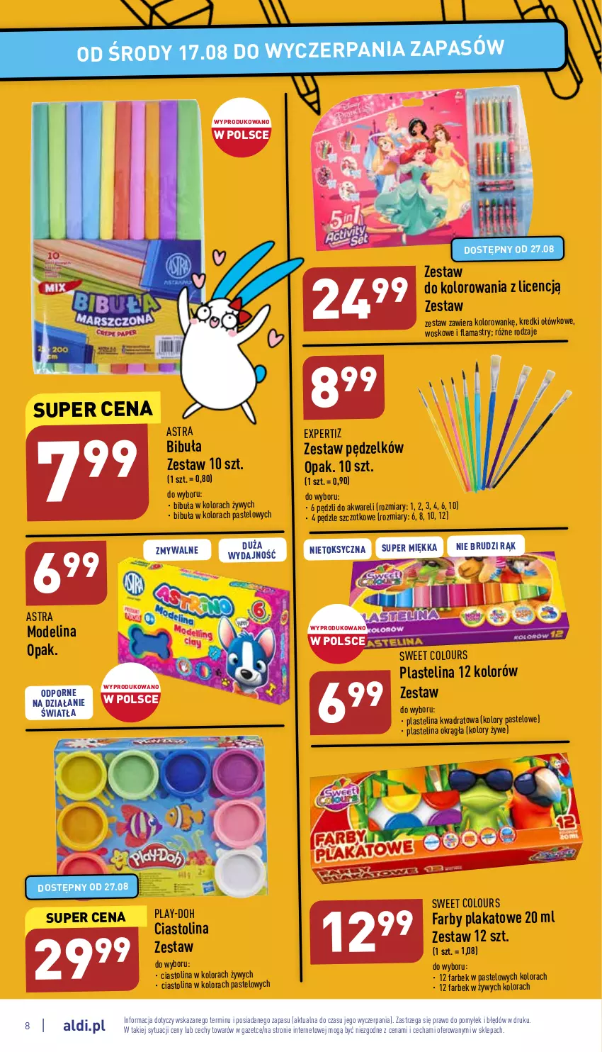 Gazetka promocyjna Aldi - COŚki idą do szkoły, sprawdź gazetkę - ważna 17.08 do 31.08.2022 - strona 8 - produkty: Fa, Flamastry, Plastelina, Play-Doh, Por