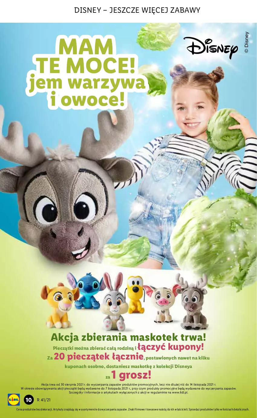 Gazetka promocyjna Lidl - GAZETKA - ważna 11.10 do 13.10.2021 - strona 10 - produkty: Disney, Kotek, Owoce, Piec, Top, Warzywa, Warzywa i owoce