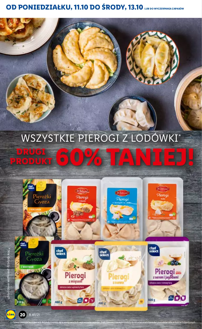 Gazetka promocyjna Lidl - GAZETKA - ważna 11.10 do 13.10.2021 - strona 20 - produkty: Pierogi