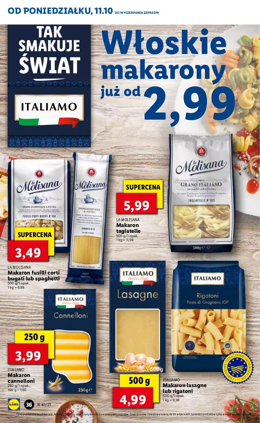 Gazetka promocyjna Lidl - GAZETKA - ważna 11.10 do 13.10.2021 - strona 36 - produkty: Isana, Lasagne, Makaron, Spaghetti