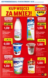 Gazetka promocyjna Lidl - GAZETKA - Gazetka - ważna od 13.10 do 13.10.2021 - strona 19 - produkty: Jogurt naturalny, Mus, Mleko bez laktozy, Maślanka, Jogurt owocowy, Jogurt, Morela, Pilos, Owoce, Mleko, Fa