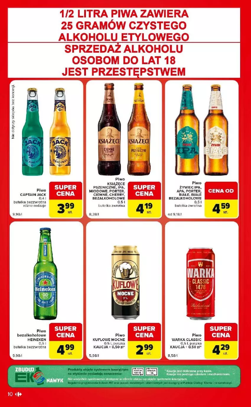 Gazetka promocyjna Carrefour - Gazetka Market w SUMIE eksptrsowe zakupy - ważna 01.09 do 07.09.2026 - strona 10 - produkty: Captain Jack, EPEE, Fa, Heineken, Książęce, Piwo, Por, Warka