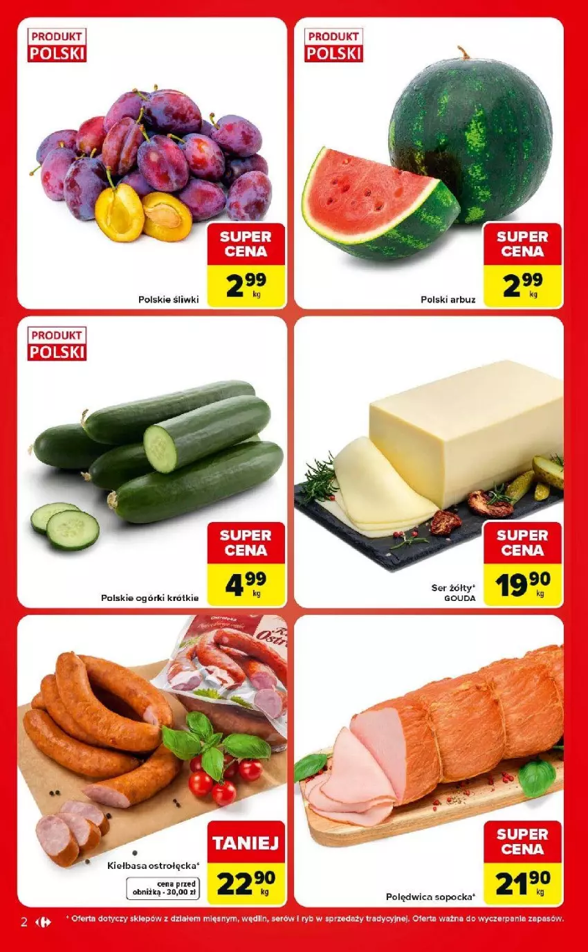 Gazetka promocyjna Carrefour - Gazetka Market w SUMIE eksptrsowe zakupy - ważna 01.09 do 07.09.2026 - strona 2 - produkty: Arbuz, Fa, Kiełbasa, Polędwica, Ser