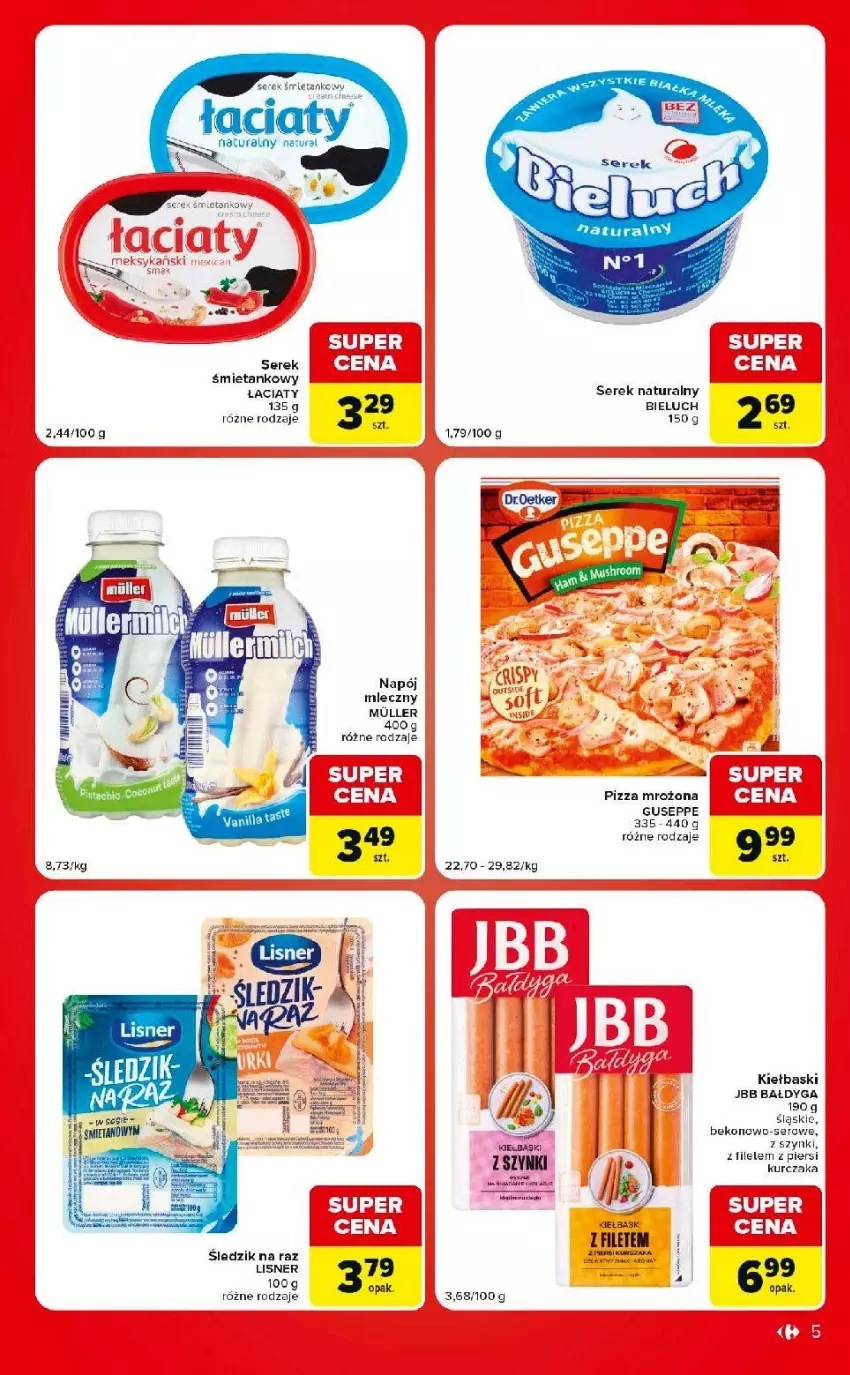 Gazetka promocyjna Carrefour - Gazetka Market w SUMIE eksptrsowe zakupy - ważna 01.09 do 07.09.2026 - strona 5 - produkty: Beko, Bieluch, Fa, Kurczak, LG, Napój, Pizza, Ser, Serek, Serek naturalny