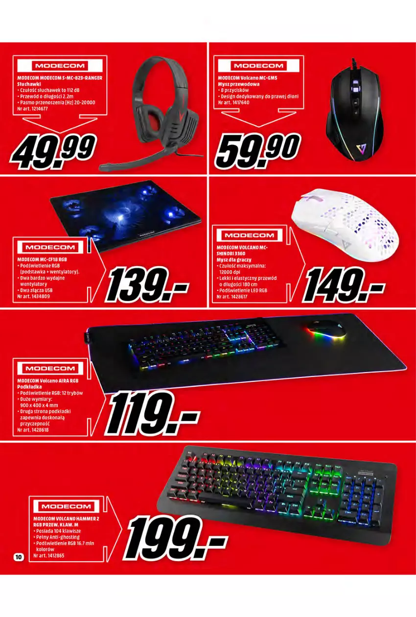 Gazetka promocyjna Media Markt - Gazetka Media Markt - ważna 10.03 do 31.03.2021 - strona 10 - produkty: Fa, Gra, Mysz, Podkład, Przewód, Słuchawki