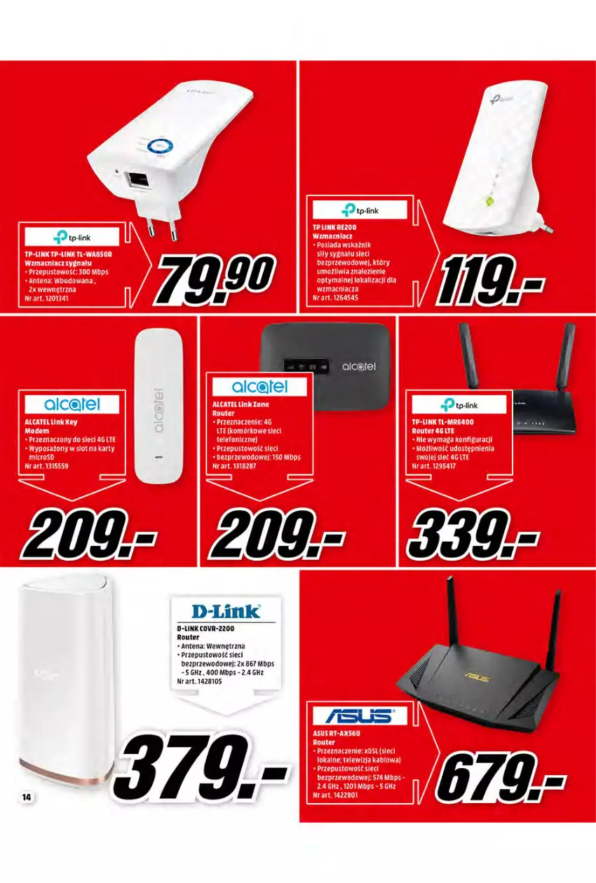 Gazetka promocyjna Media Markt - Gazetka Media Markt - ważna 10.03 do 31.03.2021 - strona 14 - produkty: D-Link, Router, TP-Link