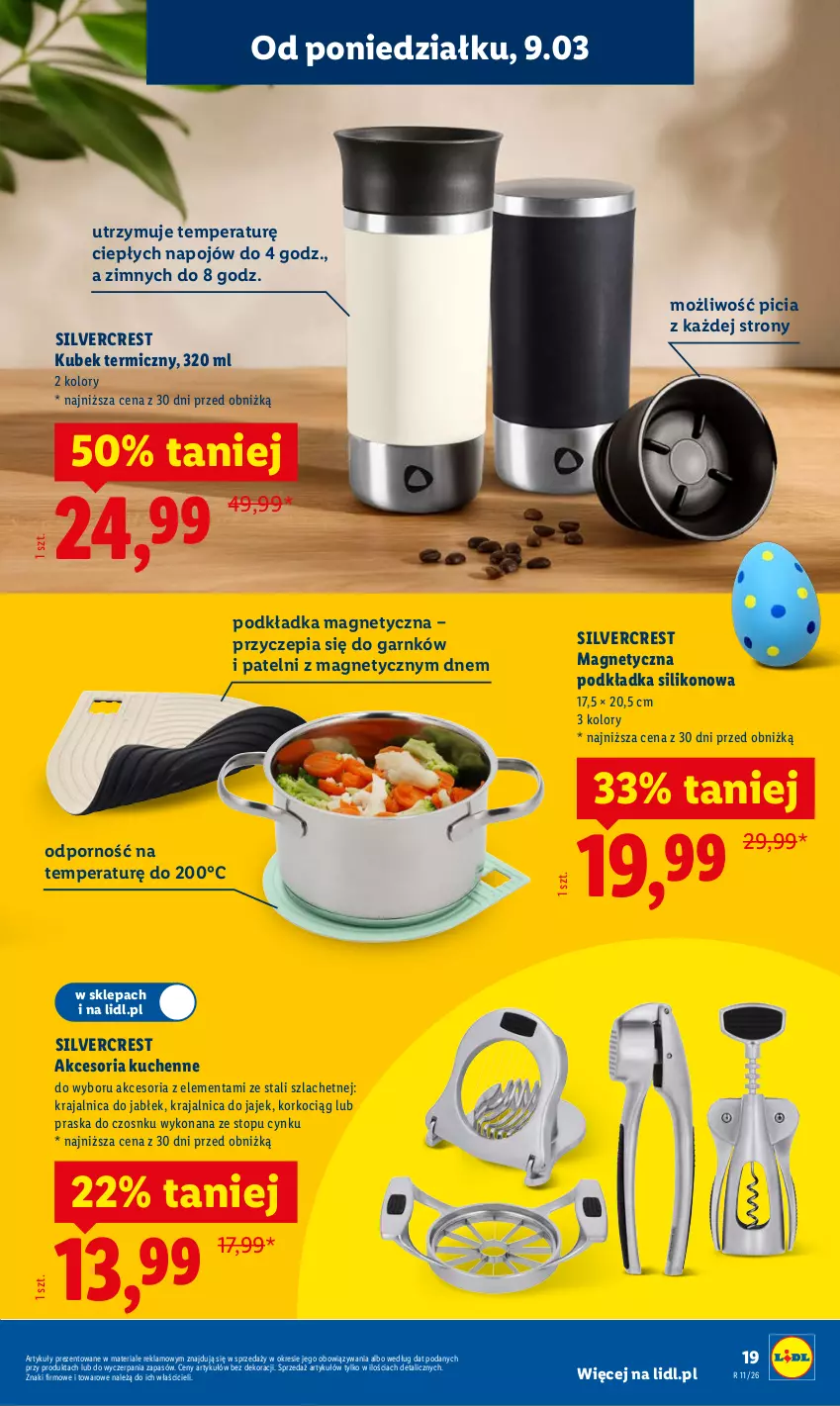 Gazetka promocyjna Lidl - Oferta ważna od 9.03 - ważna 09.03 do 14.03.2026 - strona 23 - produkty: Cynk, Koc, Korkociąg, Kubek, Kubek termiczny, Podkład, Podkładka, Por, Praska, Silvercrest, Top