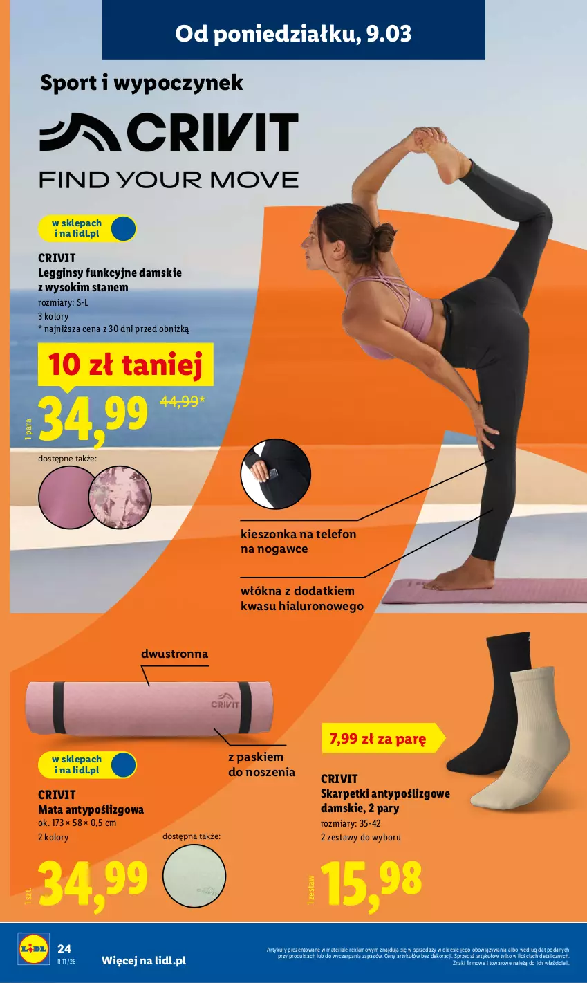 Gazetka promocyjna Lidl - Oferta ważna od 9.03 - ważna 09.03 do 14.03.2026 - strona 28 - produkty: Gin, Karp, Legginsy, Por, Skarpetki, Sok, Sport, Telefon