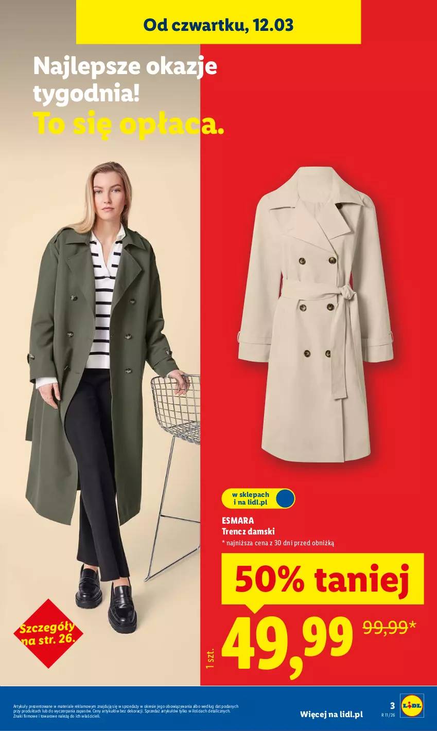 Gazetka promocyjna Lidl - Oferta ważna od 9.03 - ważna 09.03 do 14.03.2026 - strona 3 - produkty: Trencz