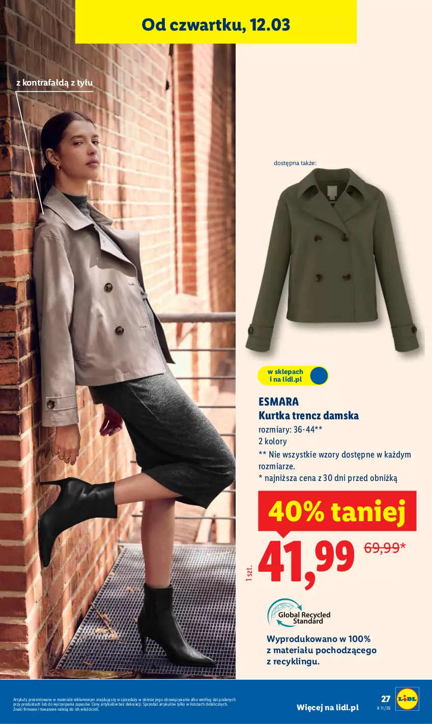 Gazetka promocyjna Lidl - Oferta ważna od 9.03 - ważna 09.03 do 14.03.2026 - strona 35 - produkty: Control, Fa, Kurtka, Trencz