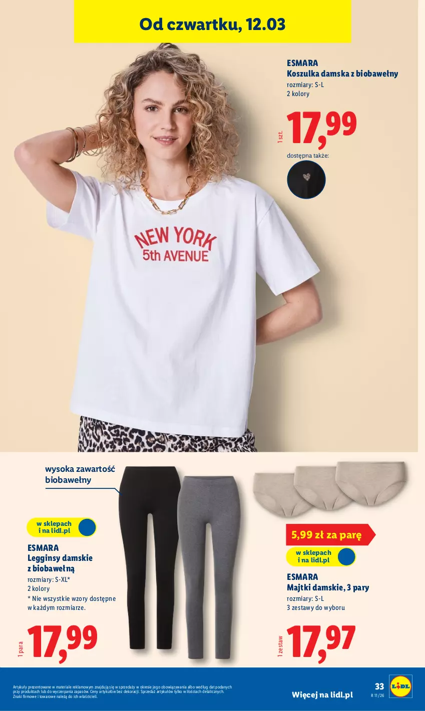 Gazetka promocyjna Lidl - Oferta ważna od 9.03 - ważna 09.03 do 14.03.2026 - strona 41 - produkty: Gin, Kosz, Koszulka, Legginsy, Majtki, Sok