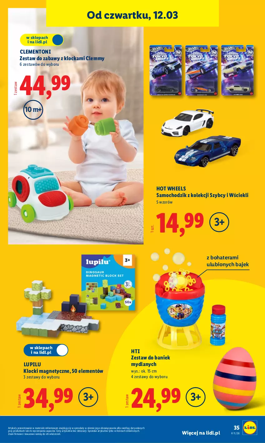 Gazetka promocyjna Lidl - Oferta ważna od 9.03 - ważna 09.03 do 14.03.2026 - strona 45 - produkty: Chodzik, Hot Wheels, Klocki, Tera
