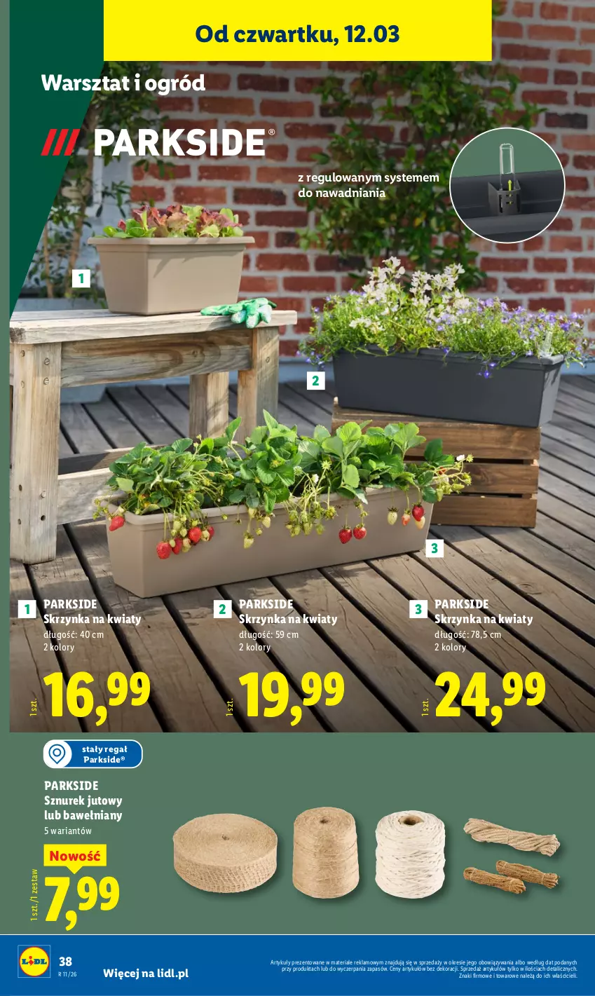 Gazetka promocyjna Lidl - Oferta ważna od 9.03 - ważna 09.03 do 14.03.2026 - strona 48 - produkty: Ogród, Parkside, Regał, Sznurek
