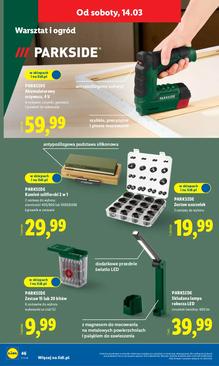 Gazetka promocyjna Lidl - Oferta ważna od 9.03 - ważna 09.03 do 14.03.2026 - strona 56 - produkty: Akumulator, Lampa, Lampa robocza LED, Ogród, Parkside, Przewód, Rum