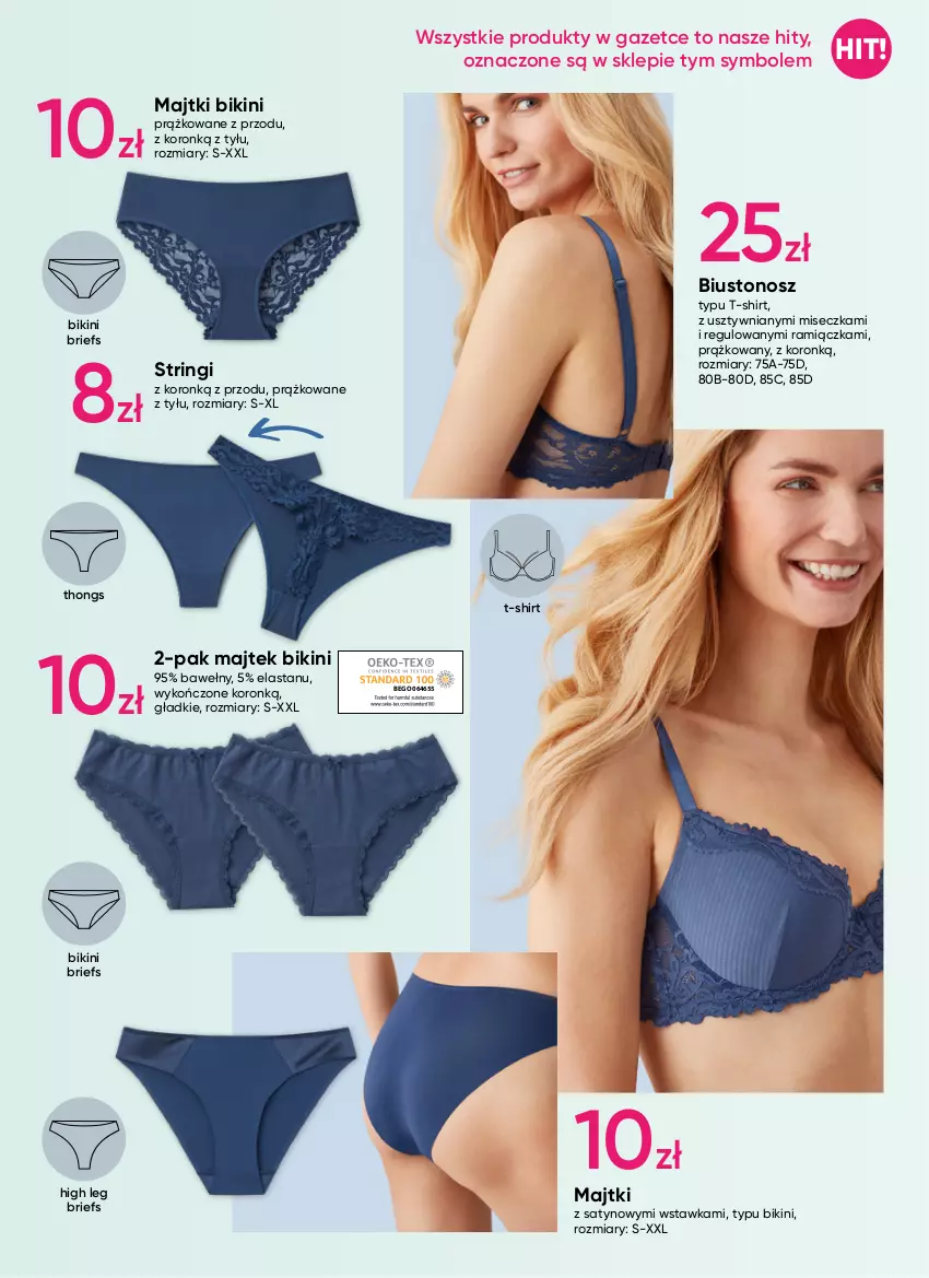 Gazetka promocyjna Pepco - Letnie sukienki - ważna 04.05 do 17.05.2023 - strona 7 - produkty: Bikini, Biustonosz, Brie, Majtki, Miseczka, O nas, Stringi, T-shirt