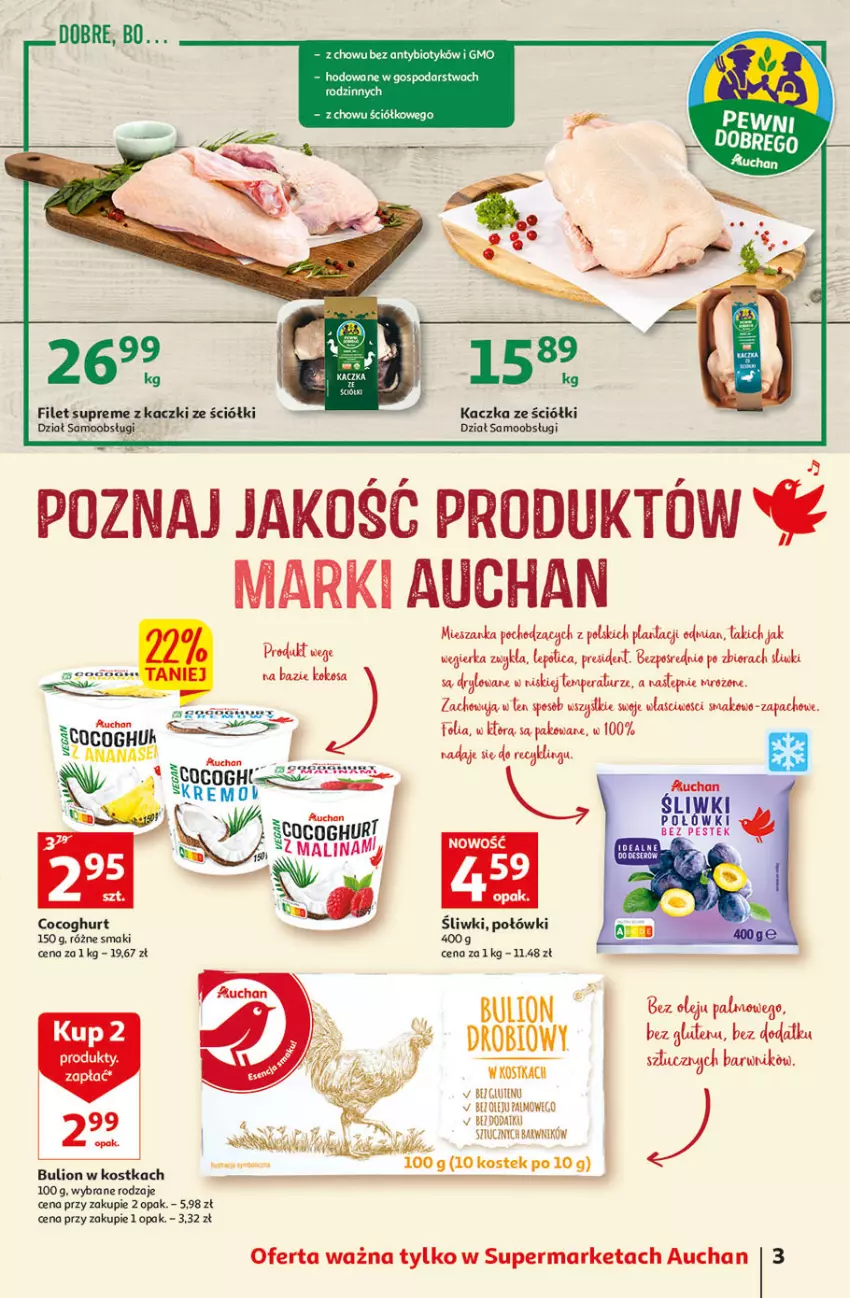 Gazetka promocyjna Auchan - przeNISKIE CENY Targi Wielkanocne Supermarkety - ważna 31.03 do 06.04.2022 - strona 3 - produkty: Bulion, Kaczka, Kokos, Lion, Odol, Olej, Stek