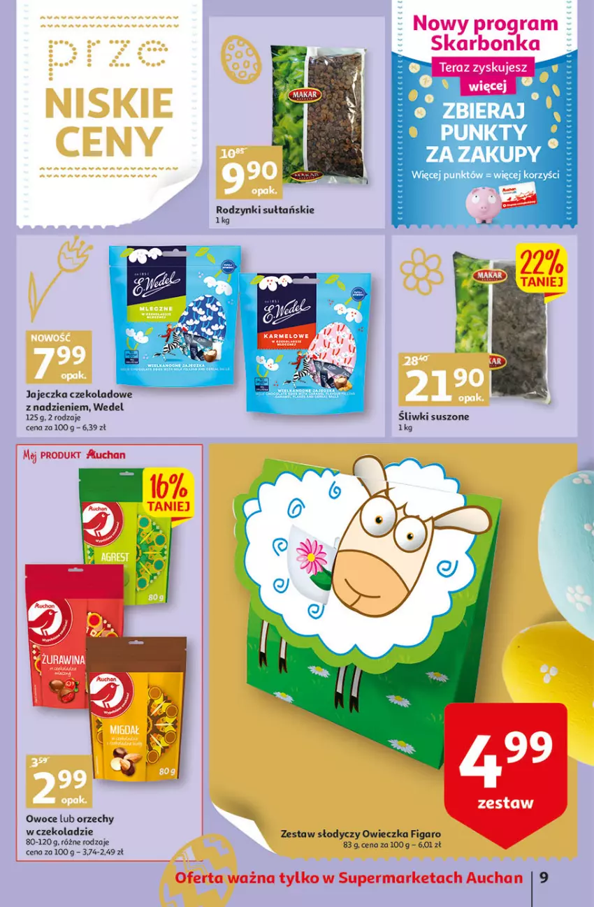 Gazetka promocyjna Auchan - przeNISKIE CENY Targi Wielkanocne Supermarkety - ważna 31.03 do 06.04.2022 - strona 9 - produkty: Gra, Orzechy w czekoladzie, Owoce, Tera