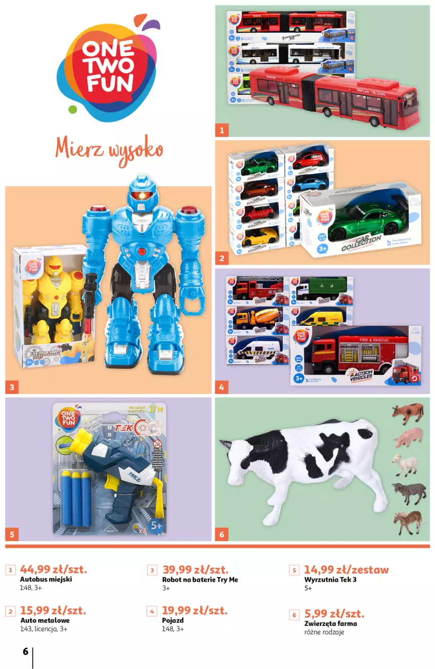 Gazetka promocyjna Auchan - Zabawa z OTF Hipermarkety - ważna 01.06 do 30.06.2022 - strona 5 - produkty: Autobus, Fa, Pojazd, Robot, Wyrzutnia, Zwierzęta