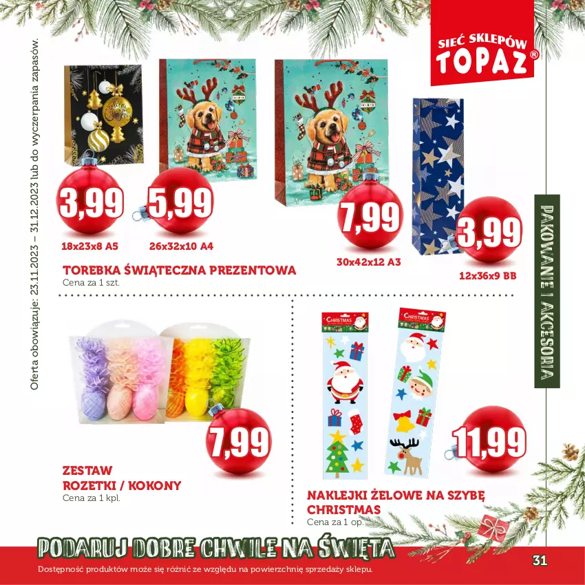 Gazetka promocyjna Topaz - Gazetka - ważna 23.11 do 31.12.2023 - strona 31 - produkty: Klej, Torebka