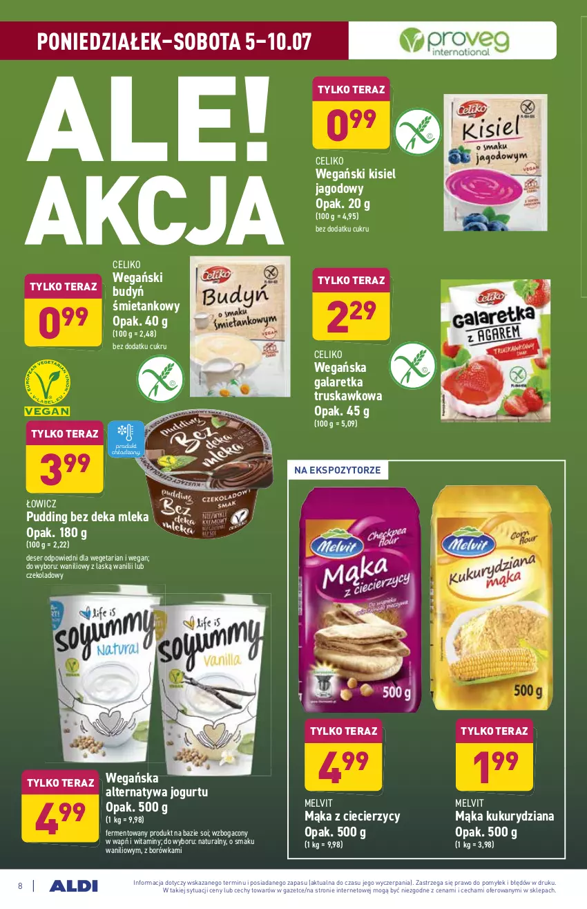 Gazetka promocyjna Aldi - WEGE PRZYSMAKI - ważna 05.07 do 10.07.2021 - strona 8 - produkty: Borówka, Budyń, Deser, Gala, Galaretka, Jogurt, Kisiel, Mąka, Melvit, Pudding, Ser, Tera