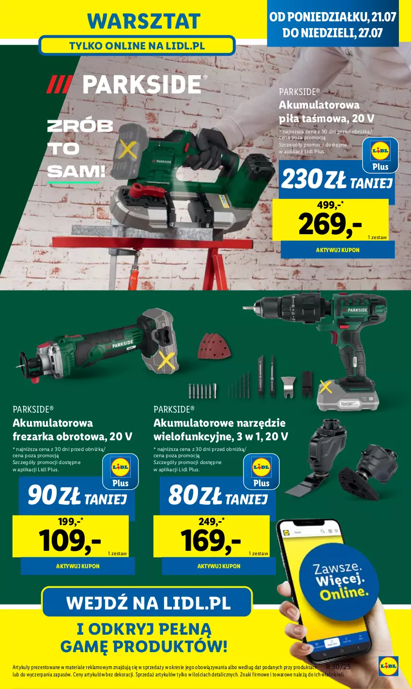 Gazetka promocyjna Lidl - GAZETKA - ważna 21.07 do 26.07.2025 - strona 19 - produkty: Akumulator, Frezarka, Parkside
