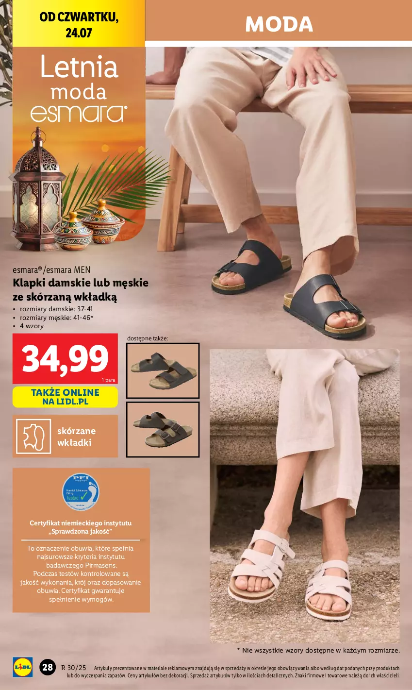Gazetka promocyjna Lidl - GAZETKA - ważna 21.07 do 26.07.2025 - strona 32 - produkty: Klapki, Moda, Wkładki