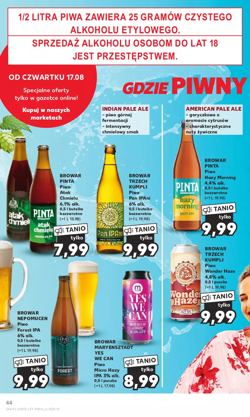 Gazetka promocyjna Kaufland - Gazetka tygodnia - ważna 17.08 do 23.08.2023 - strona 44 - produkty: Gra, Nuty, Piwa, Piwo