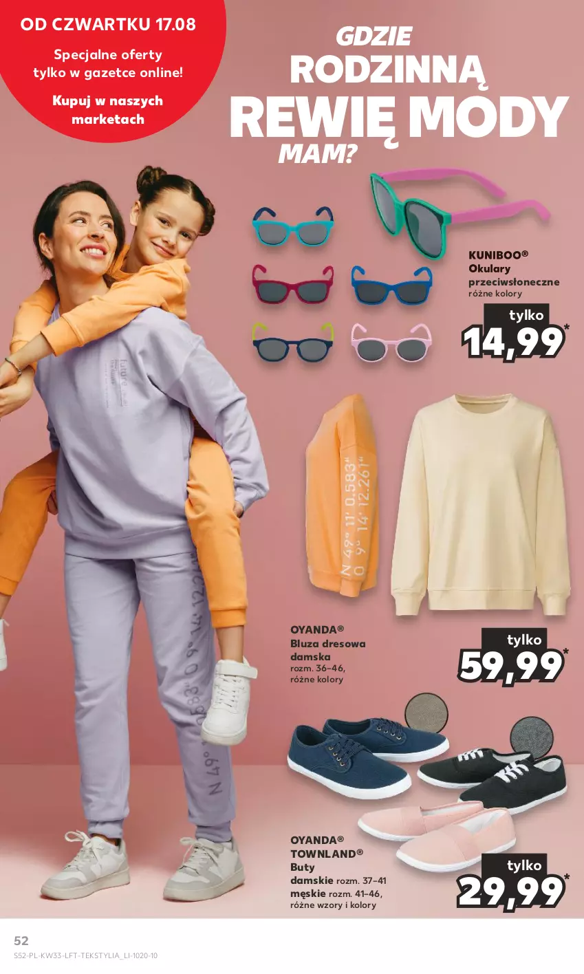 Gazetka promocyjna Kaufland - Gazetka tygodnia - ważna 17.08 do 23.08.2023 - strona 52 - produkty: Bluza, Bluza dresowa, Buty, Dres