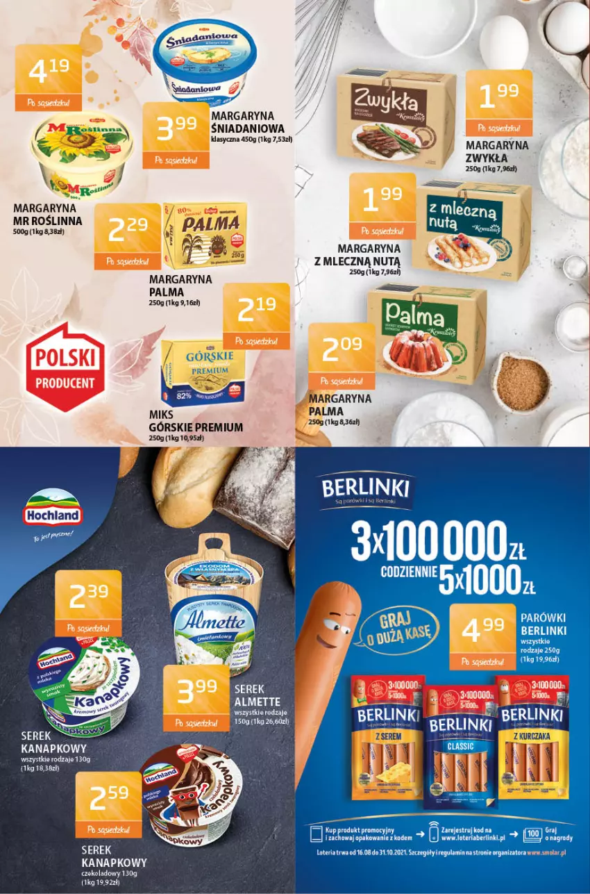 Gazetka promocyjna ABC - Gazetka - ważna 26.10 do 08.11.2021 - strona 2 - produkty: Danio, Margaryna, Mola, Palma, Parówki, Ser, Serek