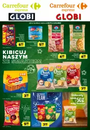 Gazetka promocyjna Carrefour - Gazetka Kibicuj naszym ze samkiem - Gazetka - ważna od 05.12 do 05.12.2022 - strona 1 - produkty: Lajkonik, Por, BIC, Orzeszki, Chipsy, O nas, Chrupki, Przysnacki, Crunchips, Felix, Grill, Orzeszki ziemne, Fa
