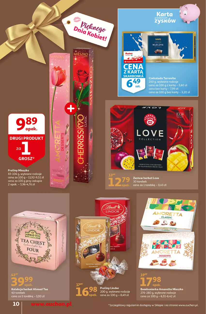 Gazetka promocyjna Auchan - przeNISKIE CENY prze smacznego Dnia Kobiet Supermarkety - ważna 03.03 do 09.03.2022 - strona 10 - produkty: Lindor, Praliny