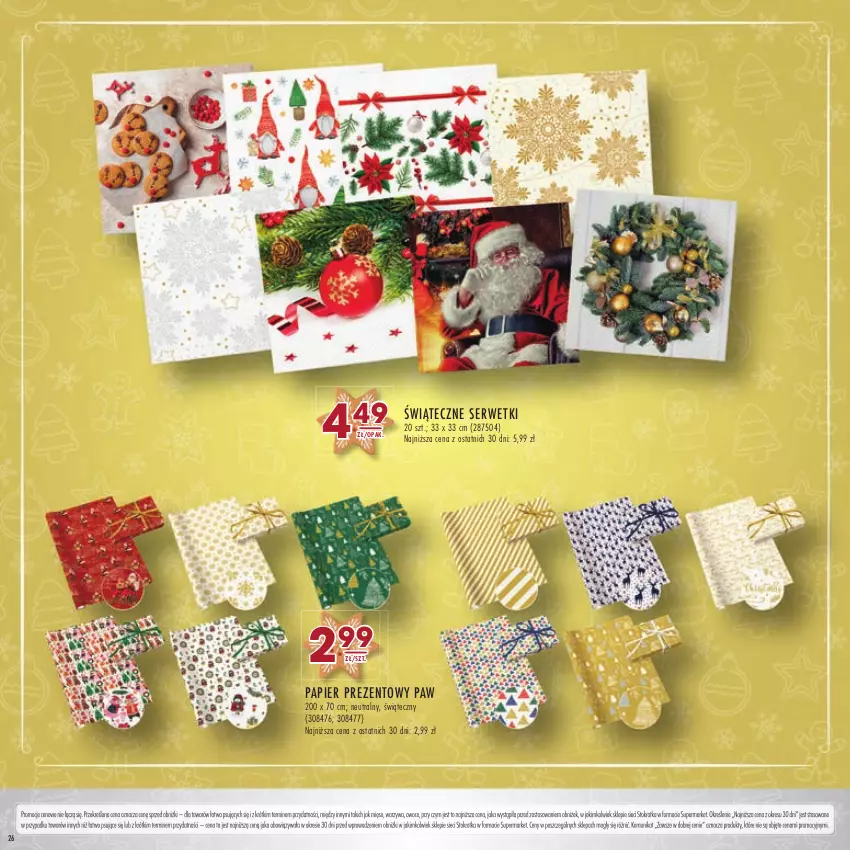 Gazetka promocyjna Stokrotka - Katalog Boże Narodzenie - ważna 14.12 do 27.12.2023 - strona 26 - produkty: Mięso, Owoce, Papier, Ser, Serwetki, Warzywa