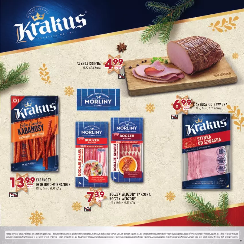 Gazetka promocyjna Stokrotka - Katalog Boże Narodzenie - ważna 14.12 do 27.12.2023 - strona 65 - produkty: Boczek, Gra, Kabanos, Krakus, Mięso, Morliny, Owoce, Szynka, Warzywa