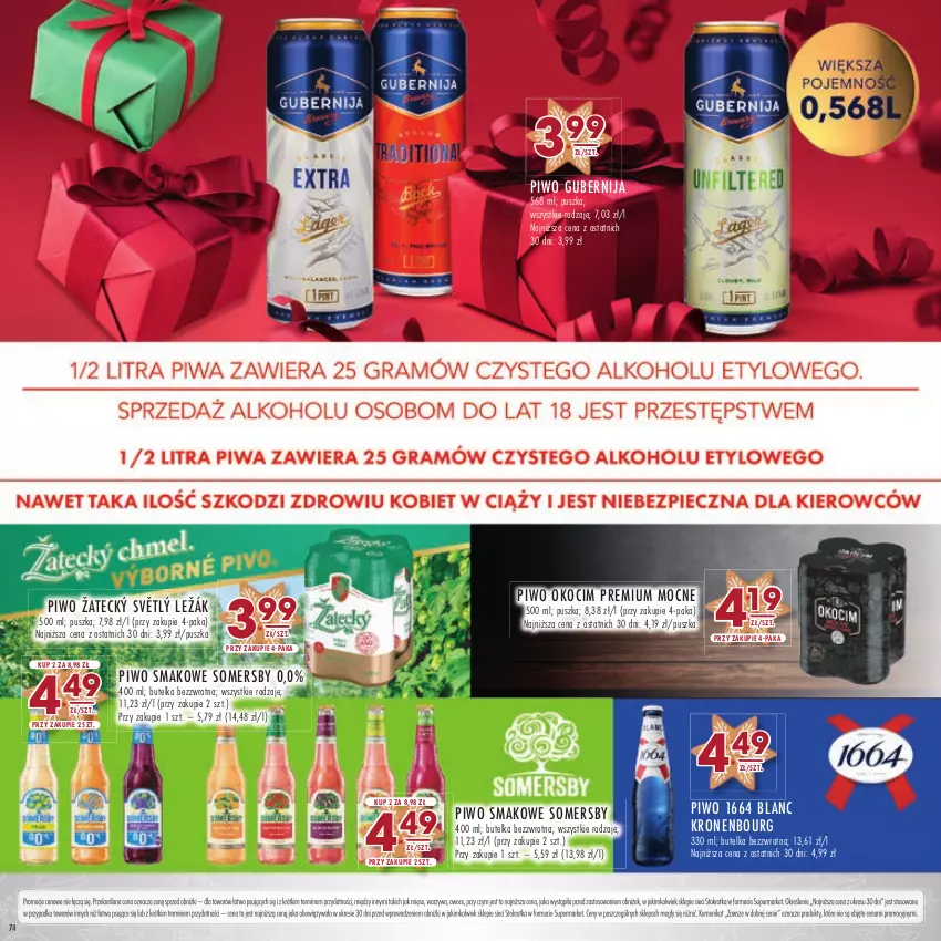 Gazetka promocyjna Stokrotka - Katalog Boże Narodzenie - ważna 14.12 do 27.12.2023 - strona 74 - produkty: Koc, Mięso, Okocim, Owoce, Piwo, Somersby, Warzywa